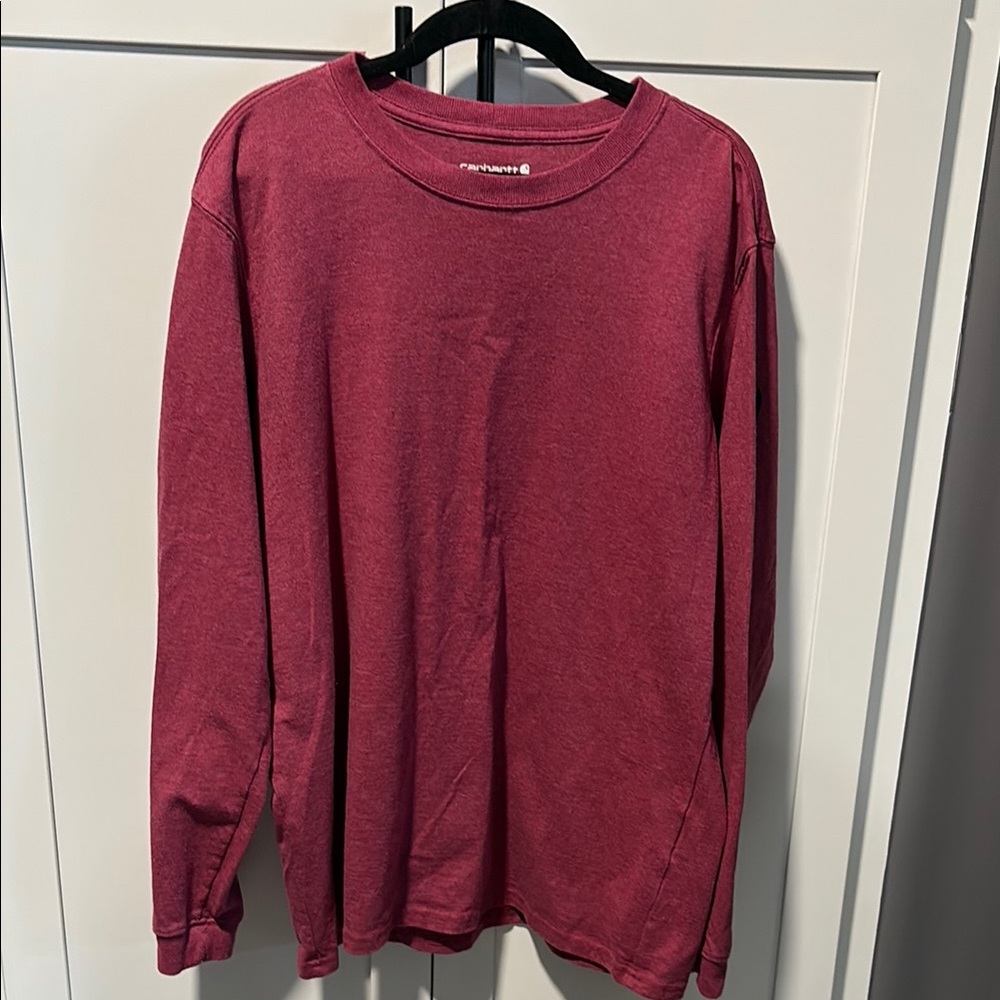 Carhartt Red Long Sleeve Tee Relaxed Fit